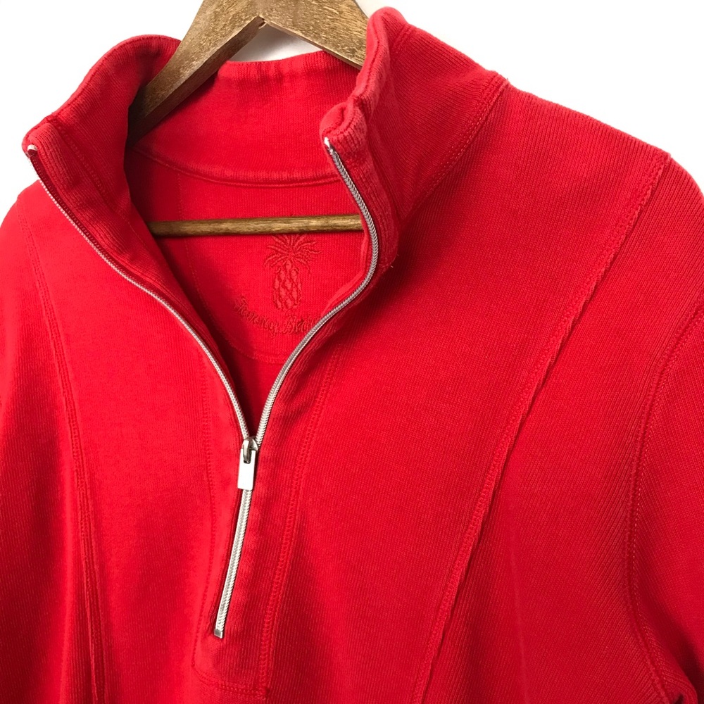 Tommy Bahama Red Quarter-Zip Sweater Size Medium Unisex